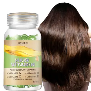 Jienasi Hair Vitamin Essential Oil Capsule Serum for Dry Damaged Curly Hair with Keratin Oil from Seeds 4 Plant Vitamins Nourishing Repairing Haircare
