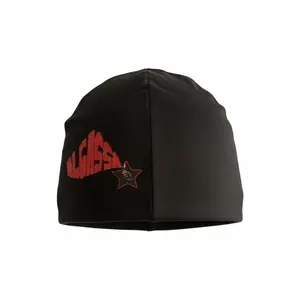 ALGASSA Black & Red Skull Cap with Satin Inside Perfect for Any Weather Stylish & Comfortable