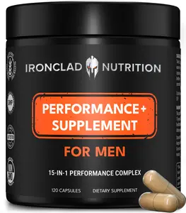 Ironclad Nutrition Supplement for Men - 15-in-1 Complex for Stamina, Vitality, Energy & Strength with Togkat Ali, Ashwaghanda, Tribulus, Shilajit, Fadogia Agrestis- 120 Capsules