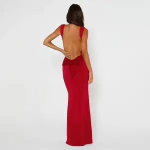 2025 Spring New Women's Fashion Suspender Dress - Sexy Backless Bow Slim Fit Bodycon Dress