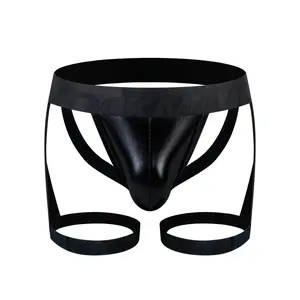Jockmail PU Strap Jockstrap – Adjustable Low‑Rise Support Brief with Elastic Leg Bands