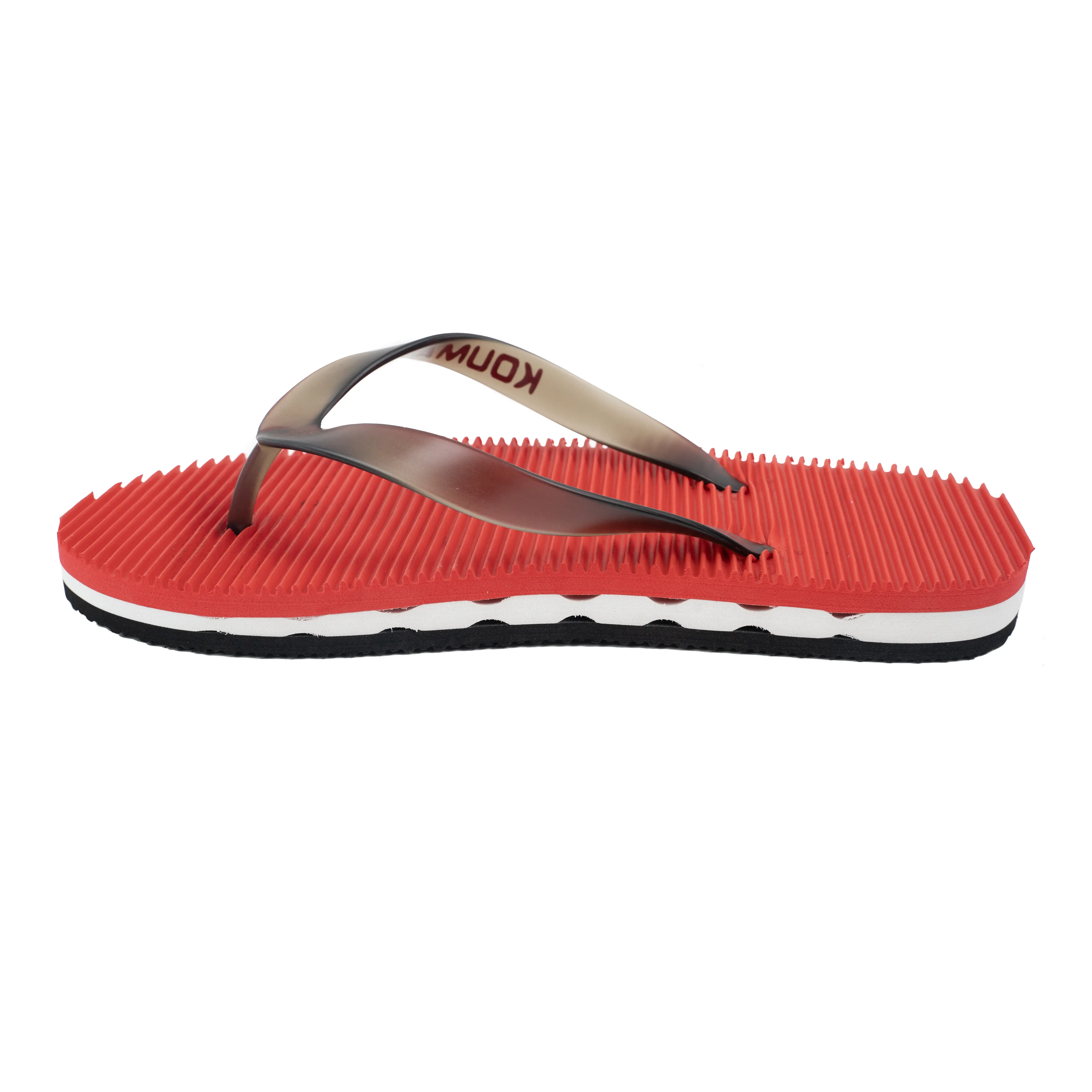 KOUMAX Men's Red Stripe Flip Flops - Non-Slip EVA, Flat Heel, Rubber Upper Beach Home Sandals, Holiday Style Outdoor Wear Comfort Casual Thong Sandals for Summer Outdoor Activities, Thong Strap