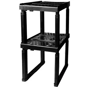 Locker Organizer Shelf Adjustable Width and Height Ideal for School Office and Gym Lockers Black 2 Pack