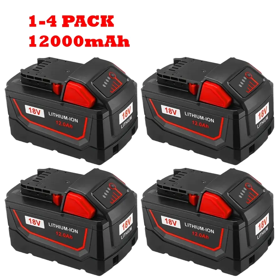 18V Lithium-Ion Battery 12000mAh 1-4 Pack Compatible with Various Power Tools High Capacity Long-lasting 18V Lithium-Ion Battery 12000mAh 1-4 Pack Compatible with Various Power Tools High Capacity Long-lasting