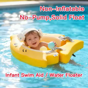 [No-Pump Upgrade] Baby Swim Float 0-3 Years, Lie-Down & Tummy-Float Mode, Anti-Flip Safety with Crotch Strap Infant Water Float