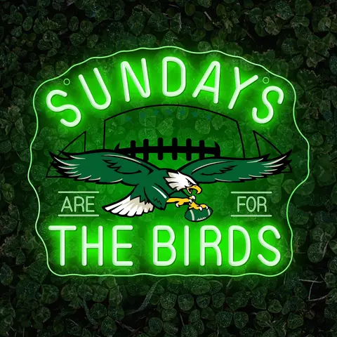 Eagle-print LED neon sign decoration—perfect for football fans and team-themed Christmas gifts; USB-powered, wall-mountable, and dimmable, Wall Lighting