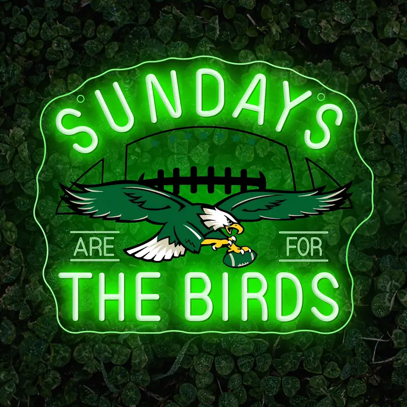 Eagle-print LED neon sign decoration—perfect for football fans and team-themed Christmas gifts; USB-powered, wall-mountable, and dimmable, Wall Lighting