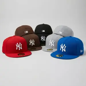 New Era New York Yankees 59FIFTY Fitted Cap MLB Baseball Hat Flat Brim Structured Crown Multiple Colors