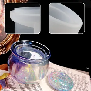 Silicone Jars Molds with Lids for Epoxy Resin Casting, Candy Jewelry Storage Boxes, Home Decoration, DIY Crafts