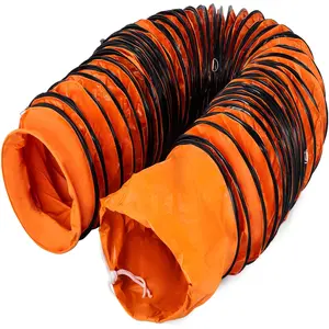 25Ft PVC Flexible Ducting Hose For Air Ventilation And Blower Systems, Durable Duct Hose With S-Hook And Steel Support, Fits 8-Inch Utility Blower, Lightweight, Flexible, High-Temperature Resistant, Easy Install