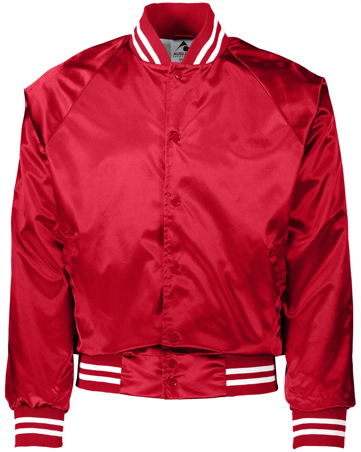 Augusta Sportswear 3610 Satin Baseball Jacket Striped Trim