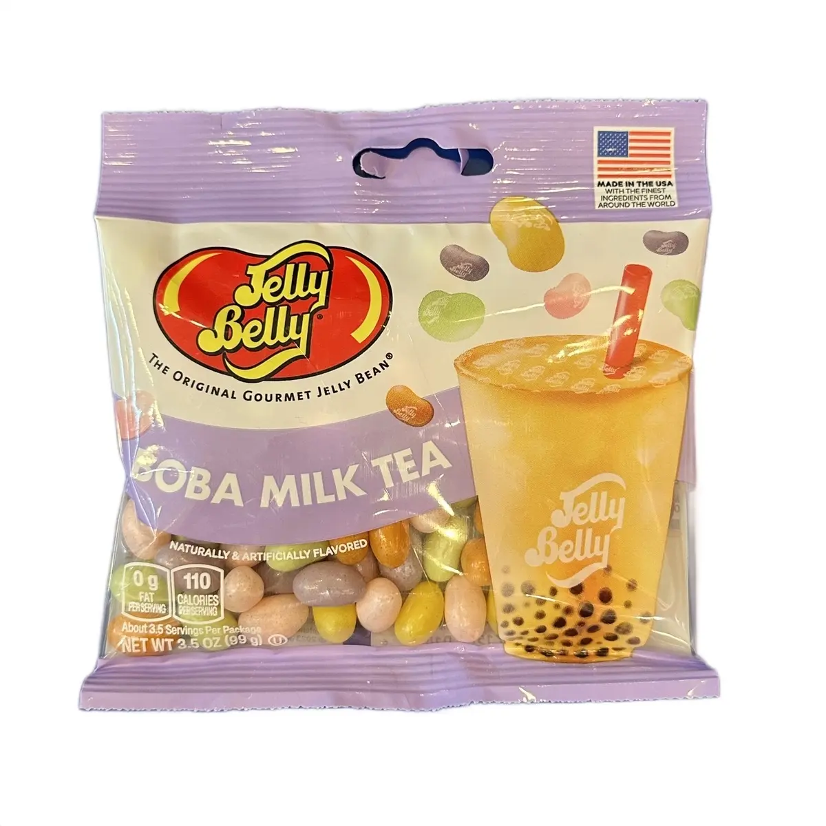 Jelly Belly Chewy Boba Milk Tea Flavored Jelly Bean Candies - 3.5 oz Resealable Bag, 5 Traditional Beverage-Inspired Slightly Chewy Unique Treat, Gluten Free, 12-Month Shelf Life, Cupboard Storage, Pearl Snack, Made in USA