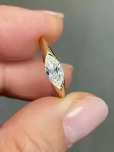 Elegant Copper Cubic Zirconia Fashion Engagement Rings for Women, Casual Style Jewelry Gift for Girlfriend, Anniversary Birthday Engagement Wedding Party Decor, Artificial Zircon Rings