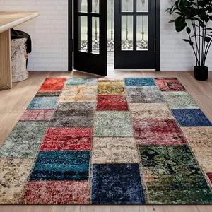 Retro Persian Pattern Soft Plush Carpet for Living Room, Washable Non-Slip Bohemian Area Rug, Home Decor for Bedroom & Study, Bohemian Style Rugs, Boho Persian Rug