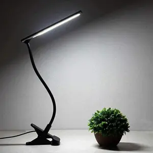 Ranein Clamp Desk Lamp, Dimmable LED Clip Light with Flexible Gooseneck, USB Powered, Eye Protection for Study, Office, Bedside