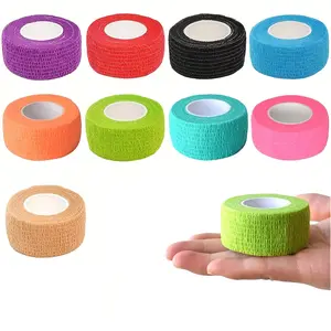 9 Pack Self-Adhesive Bandages, Strong Adhesion Elastic Wrap Tape, 1 Inch X 5 Yards First Aid for Wrist Ankle Knee Injuries