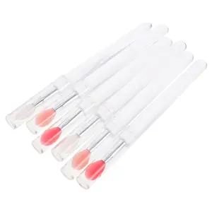 Silicone Lip Brushes with Covers,Lipstick Lip Gloss Applicator Brushes,Makeup Beauty Brushes,6Pcs