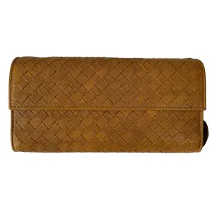 Pre-owned Bottega Veneta Wallet Small Leather Goods intrecciato womens leather 35x 75 authentic with COA