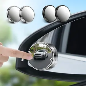 2PCS Blind Spot Mirror, 360° Adjustable Rotation HD Glass Convex Rear View Mirror, Waterproof Wide Angle Side Mirror for Cars SUV Trucks, Eliminate Blind Spots