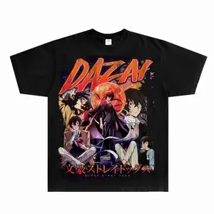 Dazai Osamu Anime T-Shirt, Vintage Y2K Japanese Manga Graphic Tee, Retro Streetwear Merch for Bungou Stray Dogs Fans and Anime Convention Outfits