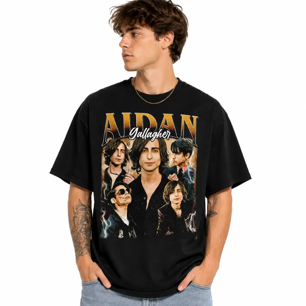 Aidan Gallagher Vintage Graphic Tee, Retro Fan Shirt, Unisex Celebrity T-Shirt Clothes Fashion