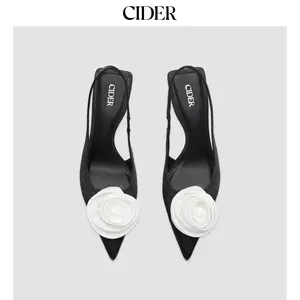 Cider [3 colors, size 6-11] ROSE SATIN SLINGBACK HEELS