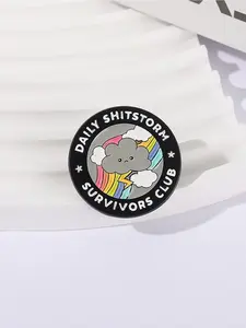 Rainbow Cloud Brooch, Daily Shitstorm Survivors Club, Humor Style, Lightning Rainbow Design, Stress Relief, Office Backpack Accessory
