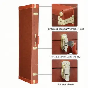 Electric Guitar Square PU Hard Case Fits ST TL Burning fire 170 Style Electric Guitar Brown Durable Leather