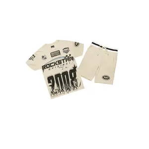 Amos Beige Graphic T-Shirt Short Set