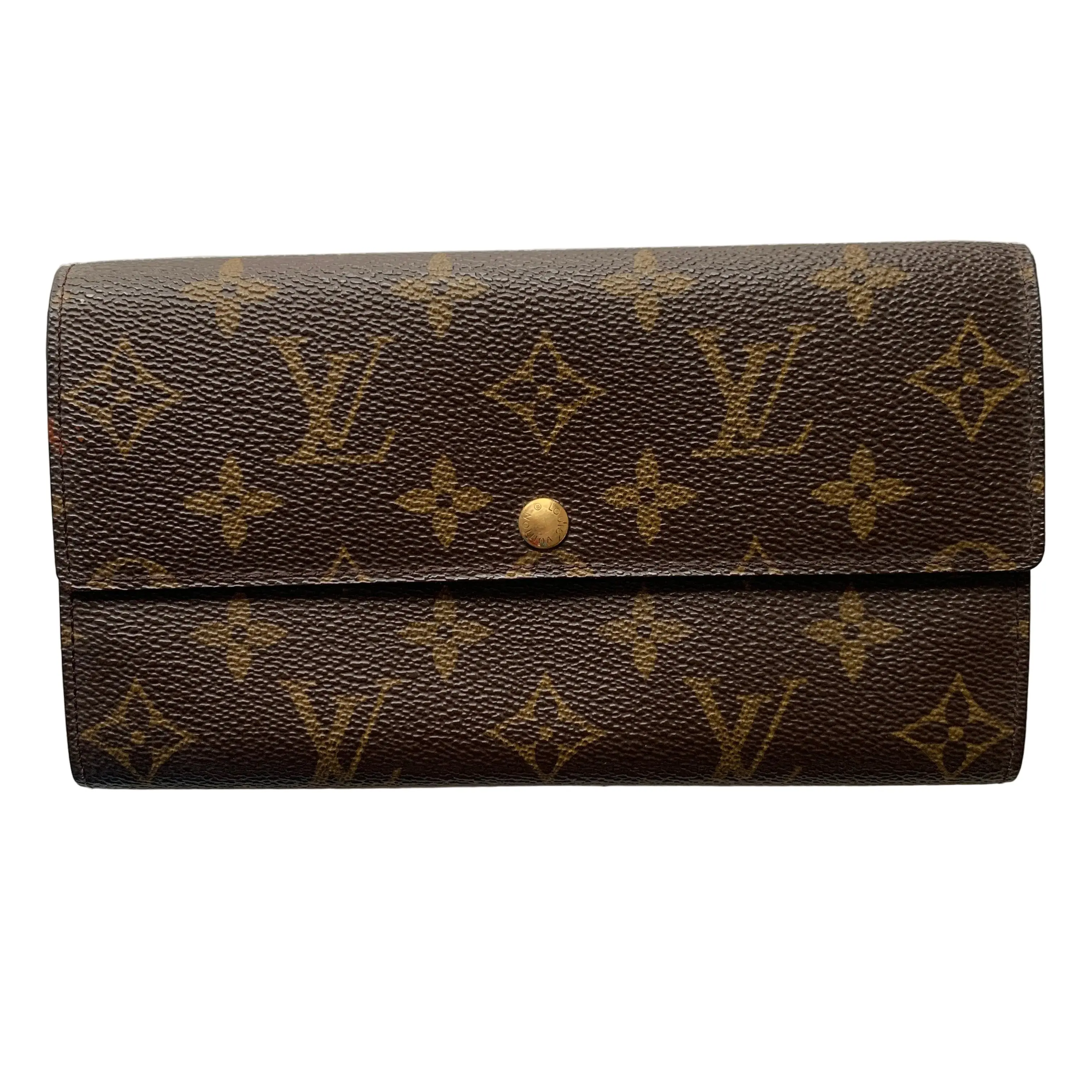 Pre-owned Louis Vuitton LV Small leather goods FINAL SALE NO RETURN CANCELLATION monogram long wallet TH0396 Authentic with COA 74x42