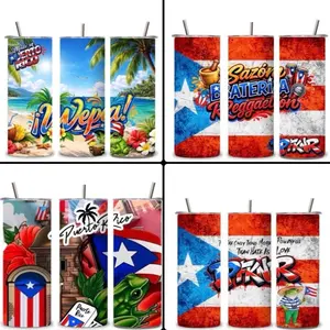 Boricua | Puerto Rico | 20oz Skinny Tumbler Bottle Drinkware, skinny Tumbler, pfnkr cup