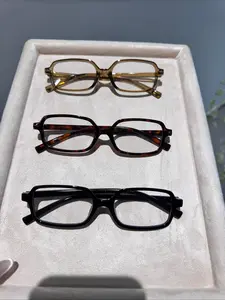 New Year 3 Pairs Unisex Leopard Print Rectangle Glasses, Cold Tea Color Anti-Blue Light Flat Lenses, Casual Fall Fashion, Leopard Pattern Eyeglasses