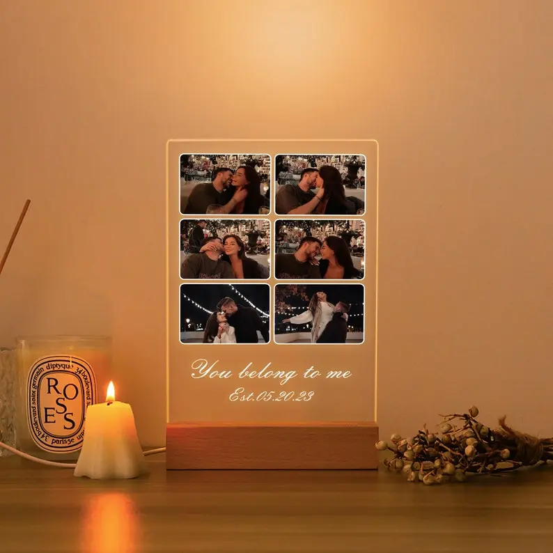 Personalized Memorial Light, You Belong To Me LED Plaque, Sympathy Gift, In Loving Memory Keepsake, Bereavement Remembrance Lamp, 3D Acrylic Night Light Decor, Custom Engraved Picture Frame Room Decoration For Pet Lovers