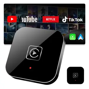 【FOZETOP】2026 Wireless CarPlay Adapter, Wired to Wireless Converter, Dual-Band WiFi, Supports Netflix & YouTube, Perfect Father's Day Gift for iPhone & Android