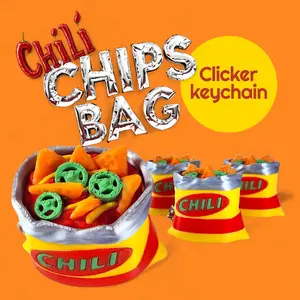 Chili Chips Bag Clicker Keychain | Mini Food Fidget Toy | Sensory Keychain | Cute Miniature Snack Toy