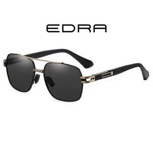 Polarized Modern Luxury Style Sunglasses, Aviator Style Frame, Fashion Black and Gold and Black and Silver Styles