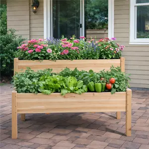 【Fir Wood】Yaheetech Large Raised Garden Bed Elevated Wooden Horticulture Planter Box with Legs Standing Growing Bed for Gardening/Backyard/Patio/Balcony 【Fir Wood】Yaheetech Large Raised Garden Bed Elevated Wooden Horticulture Planter Box with Legs Standing Growing Bed for Gardening/Backyard/Patio/Balcony