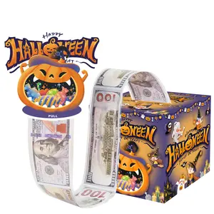 Halloween Birthday Party Decorations Money Box - Happy Birthday Money Box for Cash Gift Pull and 50Pcs Transparent Bags for  Women Men Girls Boys Halloween Birthday Gift