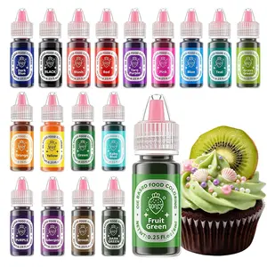 18 Oil Based Food Coloring 0.25 fl oz Bottle Set for Chocolate Mother's Day Christmas Birthday Parties Cake Decoration Candy Melting Dye Baking Cookies Fudge Meringue