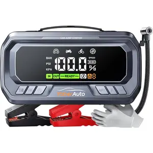 12-in-1 Jump Starter with Air Compressor 8000A 160PSI 65W Charging, Portable Car Battery Jump Starter (All Gas/14L Diesel) Jump Box Car Battery Jumper Starter Portable Jumper Cables, 160W DC