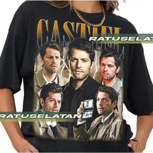 Castiel Vintage T-shirt, Dean Winchester Tshirt, Supernatural TV Show Graphic Tee, Gift for movie lovers