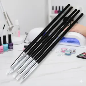 3D Nail Art Sculpting Pen Set, 5PCS DIY Silicone Tools for Acrylic Powder Glitter Gel Polish, Professional Manicure Design Kit for Beginners to Experts, Customizable Nail Art Patterns with Easy-Grip Precision, Nail Tools Kits