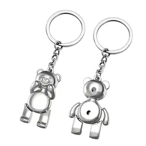 3D Movable Bear Metal Keychain Pendant Car Pendant Exquisite Backpack Pendant Bear Keychain Customization