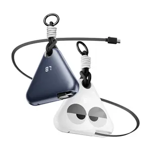 FansDreams Tape Charger 10000mAh Bag Charm Power Bank Portable Battery Travel Charger with 27-inch Built-in Retractable Cable and Removable Carabiner for iPhone, Samsung, iPad, MacBook Charging On The Go. Hands-free, Clutter-free, Hassle-free