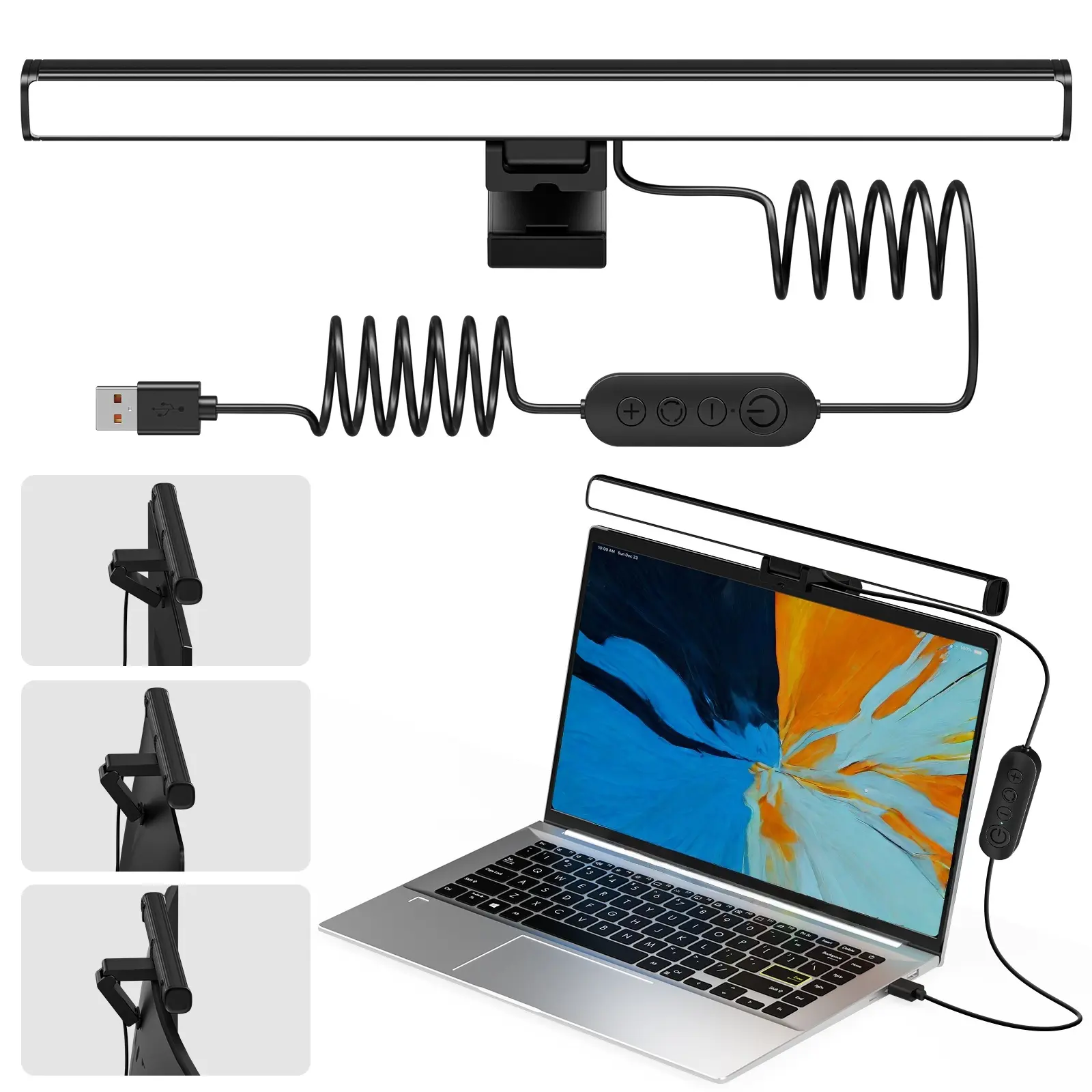 Computer Monitor Lamp, Computer Monitor Screen Light Care-Reading LED Task Lamp Adjustable Brightness Color Temperature Reading Laptops