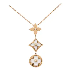 Pre-owned LOUIS VUITTON Color Blossom M Star and Sun Multi Motif Pendant, Yellow Gold, White mother of pearl and Diamond