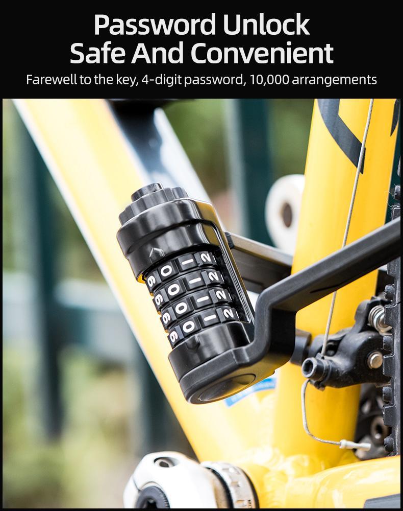 ROCKBROS Folding Bike Lock Combination Bike Lock with Mount Electric Bike Lock Heavy Duty Anti Theft Bicycle Locks with Mounting Bracket 4-Digit Foldable Bike Lock