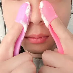 2pcs Silicone Nose Brush, Mini Finger Nose Cleaner, Facial Cleanser for Blackhead Removal, Deep Cleaning and Massage Tool
