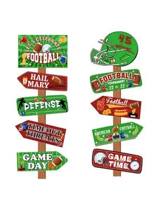 New Super Bowl Decoration Props Paper Sign Lawn Football Directional Guide Party Supplies, Festive Event Decorations