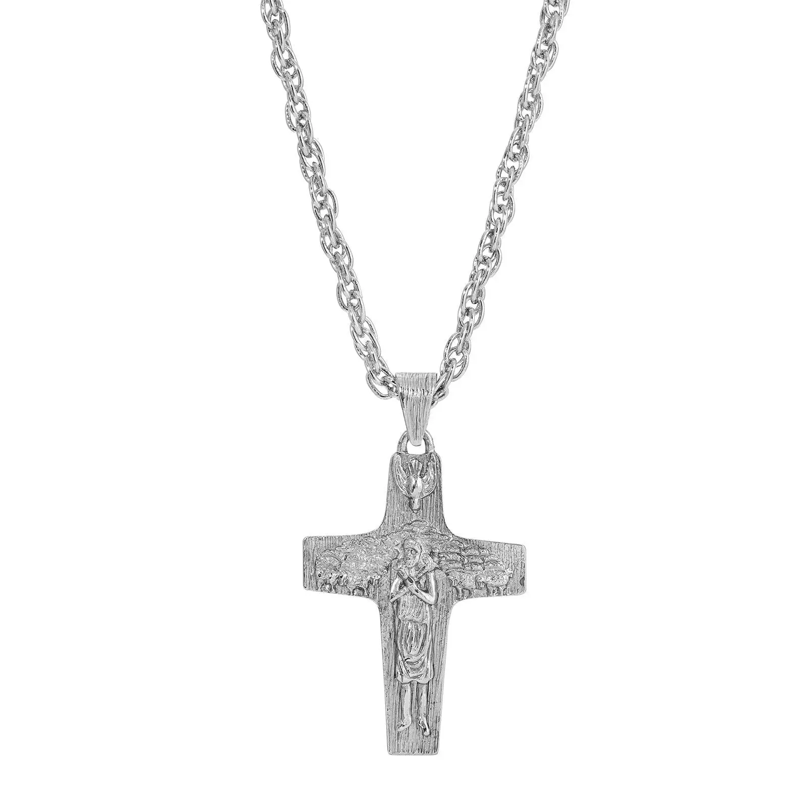 Symbols of Faith Pope Francis Pendant Pectoral Cross Necklace 26"